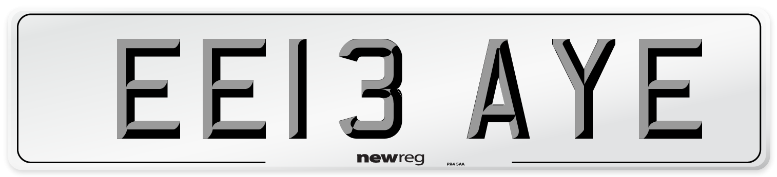 EE13 AYE Number Plate from New Reg